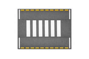 Urban crosswalk with road markings for traffic safety design