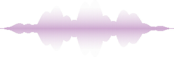 Vibrant purple sound wave pattern on white background Vector