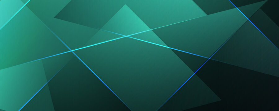 Abstract Green Light Background. Polygonal Elegance and Frame Background Designs