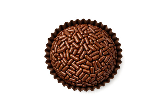 Delicious chocolate brigadeiro candy with sprinkles for dessert inspiration and celebration design