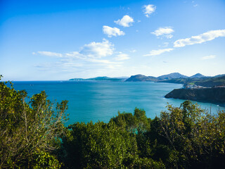 Fototapeta premium Atlantic coastline panorama near Castro Urdiales, northern Spain