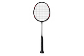 Minimalist spotlight on badminton racket with dark gradient background for sport design