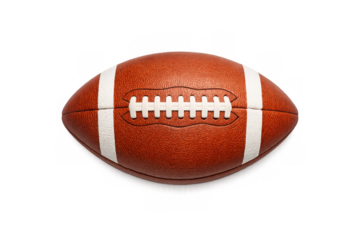 American football ball with stitching isolated on gradient background for sports design