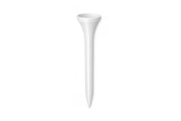 Minimalist white golf tee on gray background for sport design and prints