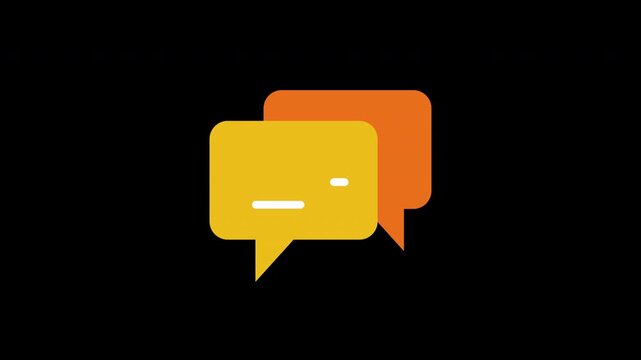 Animated chat message and conversation icons, representing digital communication, messaging apps, online chats, social media, and business interaction, Transparent video with alpha channel