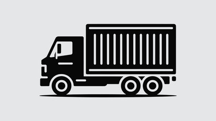 Fototapeta premium Logistics and transportation: a simple black icon of a delivery truck for cargo services Vector