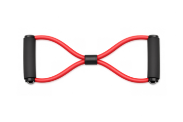 Abstract design with red and black fitness resistance band for exercise and workout motivation