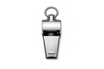 Sleek sports whistle on gray background for fitness and training design