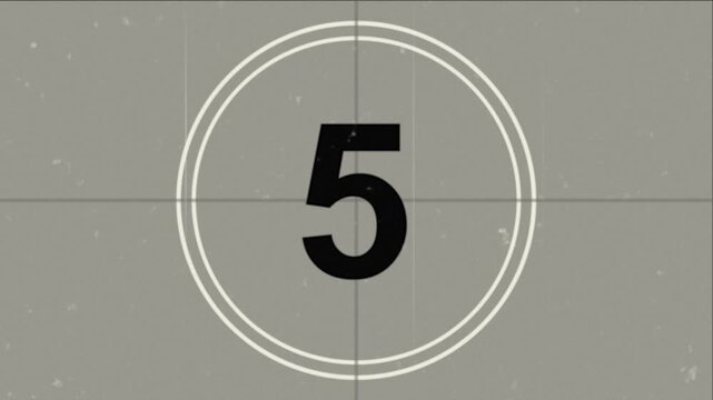 10 second old film leader countdown with dust and scratches 4k