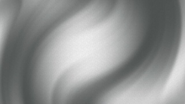 Elegant white, gray, abstract background with flowing metallic silk fabric waves and subtle texture. Smooth, luxurious, and modern motion graphic loop.