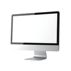 Fototapeta premium Silver computer monitor with bright white screen and sleek modern design