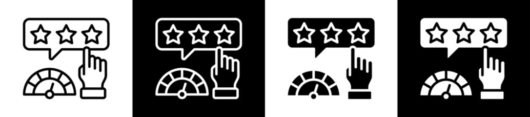 Obraz premium Performance Rating Icon Set In Black And White Filled Style Collection