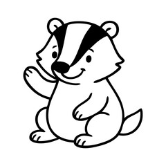 Dibujo sencillo con líneas de tejón simpático © teracreonte