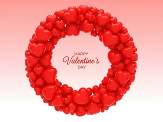 Obraz premium Celebrate love with a heart-shaped valentine's day wreath