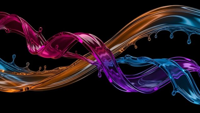 ondas inspiradas en luces de ne&oacute;n en diferentes colores, ilustraciones de papel tapiz, imagen generada por ai