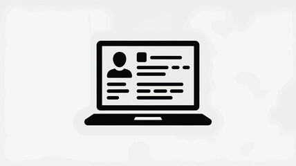 Online user profile displayed on a laptop screen icon for digital identity Vector
