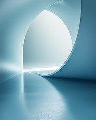 Abstract blue luminous shape symbolizing innovation and future growth