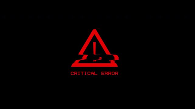 animated critical error with distortion effect 