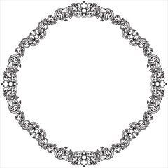 Decorative Baroque Circular Frame With Floral Details