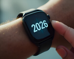 finger pressing a button on a touch screen