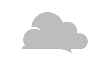 Fototapeta premium Grey Cloud Shape on White Background Weather Concept.