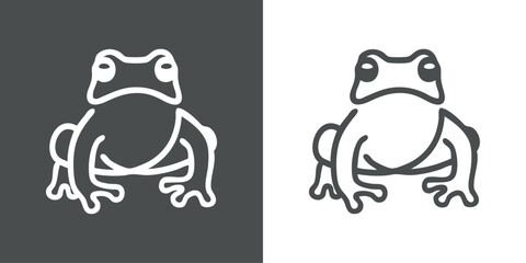 Dibujo sencillo con líneas de rana o sapo © teracreonte