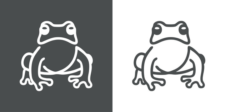 Dibujo sencillo con l&iacute;neas de rana o sapo