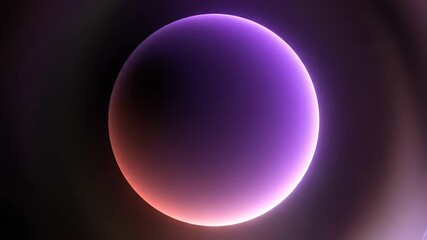 A mysterious and vibrant purple abstract 3d render of a perfectly centered sphere radiating a soft gradient light from purple to pink in a dark cosmic void. - Powered by Adobe