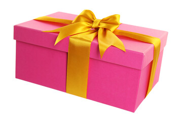 Obraz premium One beautiful gift box in air isolated on white