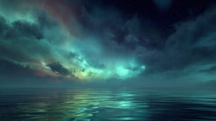 Mystical ocean and sky background