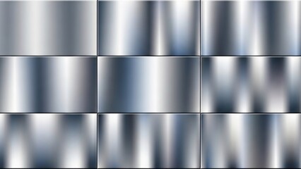 Seamless brushed metal texture: a grid of polished silver panels with reflective sheen