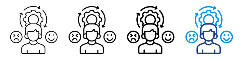 Emotional Regulation Icon Different Style Outline Collection Set.