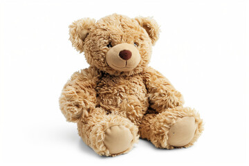 Obraz premium Toy teddy bear isolated on white, without shadow.