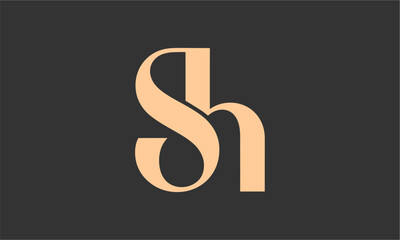 Fototapeta premium SH Letter Monogram Logo Vector Illustration , Initial Logo Design