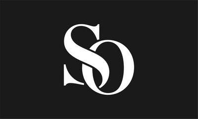 SO Letter Monogram Logo Vector Illustration , Initial Logo Design