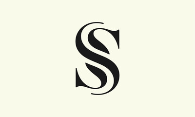 SS Letter Minimalist Logo Vector Illustration , Initial Logo Design