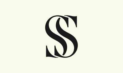SS Letter Minimalist Logo Vector Illustration , Initial Logo Design