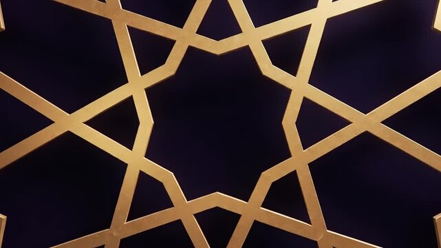 Golden Geometric Islamic Pattern Animation.