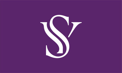 SY Letter Minimalist Logo Vector Illustration , Initial Logo Design