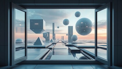 interior of modern office building