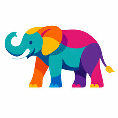 Obraz premium Stylized elephant icon for animal care and global nature concepts