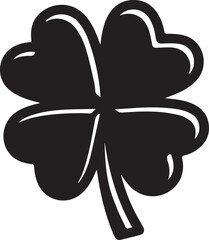 Set of Four leaf clover icon. St Patrick's Day vector illustration on white isolated background. Flower shape.