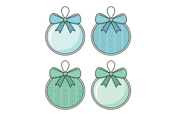 Winter Coquette Jar Frames with Bows &ndash; Cute Pastel Vector Labels