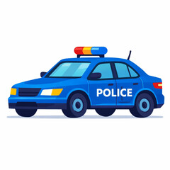 Modern police vehicle illustration for security and city services.
