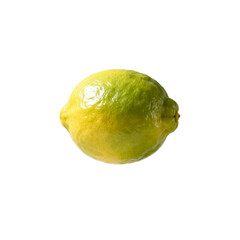 [Transparent Background PNG]Fresh and vibrant whole lemon with bright green and yellow hues