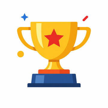 Championship trophy illustration for victory and success concepts.