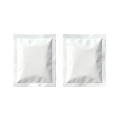 [Transparent Background PNG]Two White Stand-Up Pouches for Product Packaging