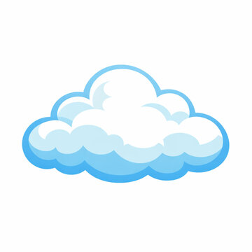 Fluffy white cloud icon for weather forecast and cloud computing UI.