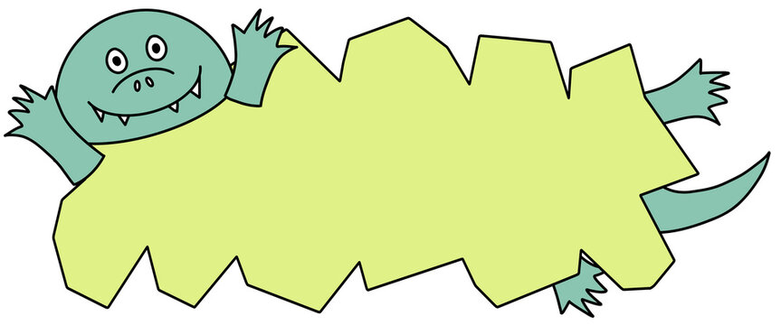 手をあげたワニのイラスト付き枠組み