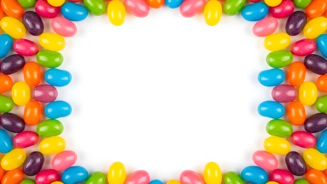 Easter egg candy border frame for holiday greeting cards